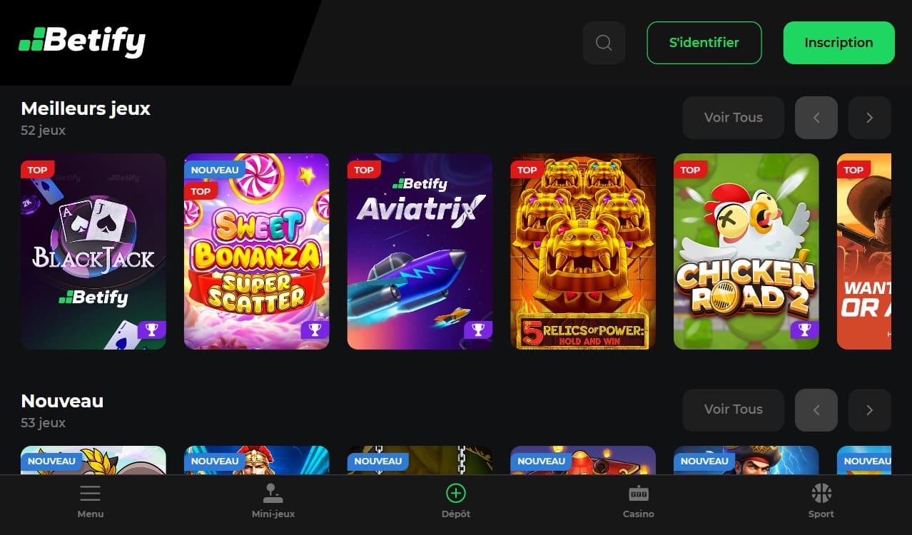 Casino Betify SH Avis avec le Plus Populaires Jeux et Paris Sportifs